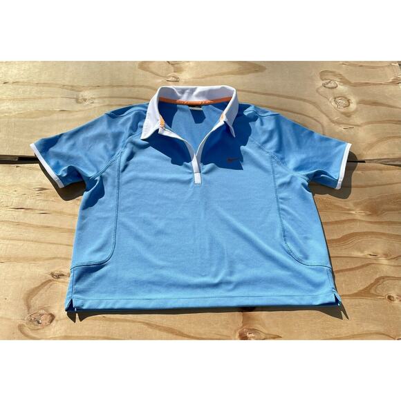 NIKE Sphere Dry Shirt Collared Short Sleeve Golf Polo Pullover Men's Blue SZ. XL - Picture 1 of 7